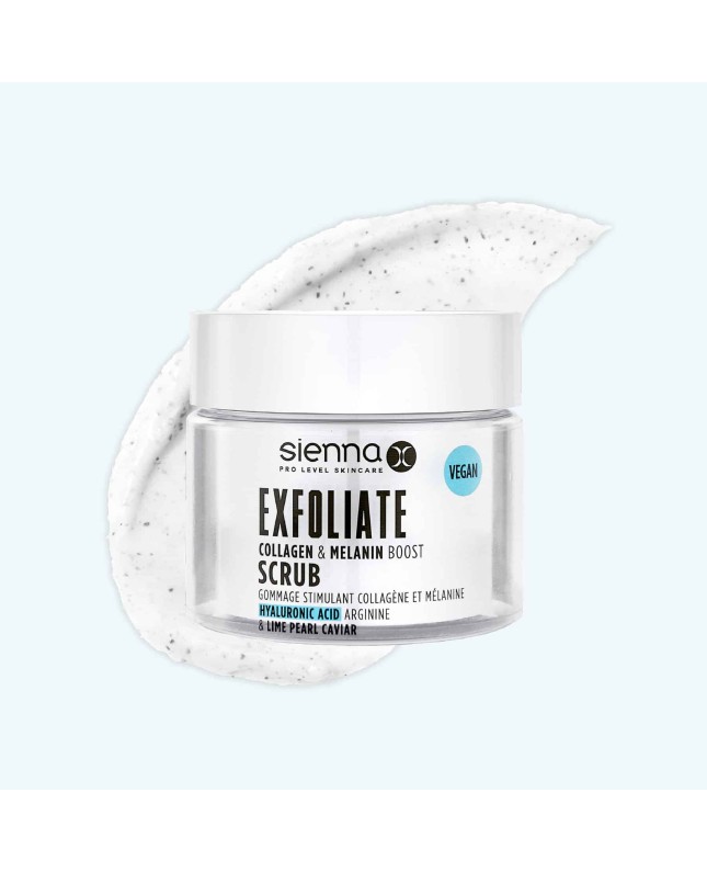 Sienna-X EXFOLIATE COLLAGEN AND MELANIN BOOSTING SCRUB Kūno šveitiklis, 180 ml.