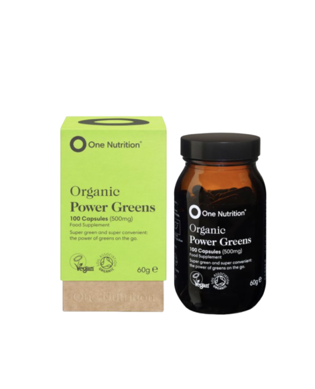 One Nutrition Organic Power Greens ekologiški žalumynai, 100kaps.