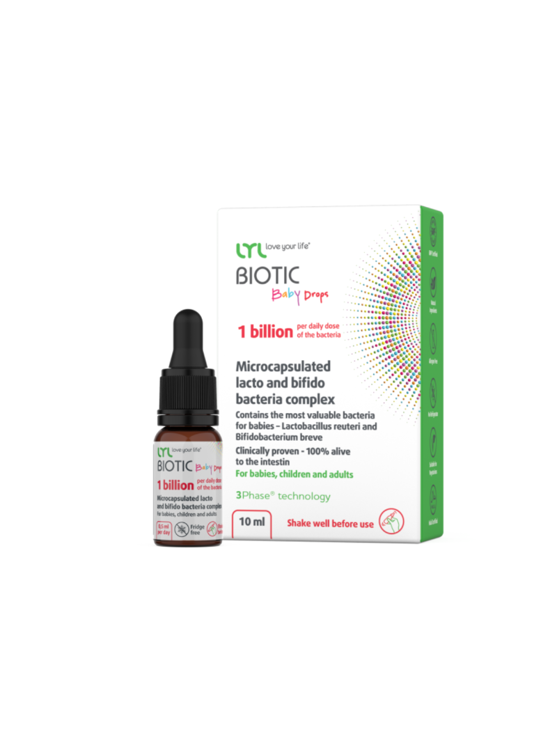 Gerosios bakterijos kūdikiams ir vaikams LYL Biotic Baby Drops, 10 ml.