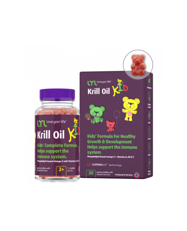 Guminukai vaikams su Omega3 ir vitaminais LYL Krill Oil KID