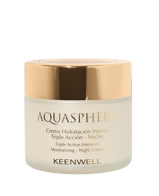 KEENWELL AQUASPHERA TREJOPO POVEIKIO INTENSYVIAI DRĖKINANTIS NAKTINIS KREMAS, 80 ml
