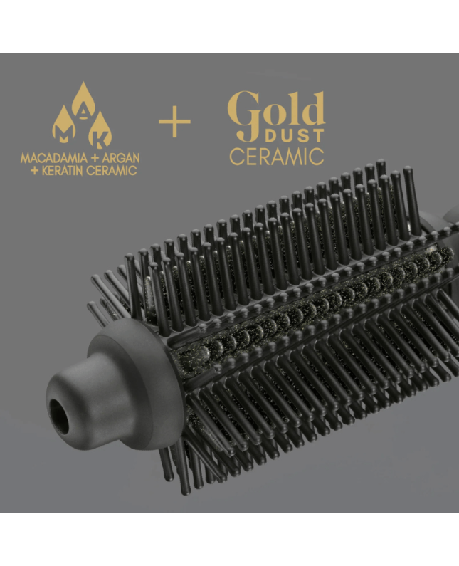 Garbanojimo šukos Diva Pro Styling Precious Metals Gold Dust Full Volume, Curling & Styling Hot Brush