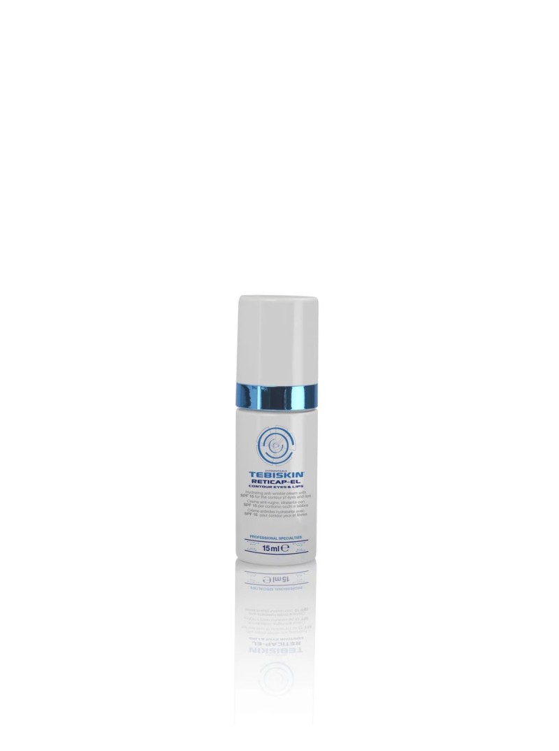 Tebiskin RETICAP-EL SPF 15 Kremas nuo raukšlių, kovojantis su senėjimo požymiais akių ir lūpų srityje, 15 ml.