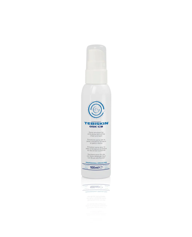 Tebiskin OSK-CB Speciali purškiama emulsija, skirta į aknę linkusiai krūtinės ir nugaros odai, 100 ml.