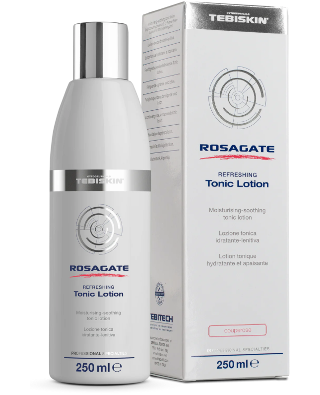 Tebiskin ROSAGATE REFRESHING Tonic Lotion Drėkinamasis-raminamasis tonizuojantis losjonas, 250 ml.