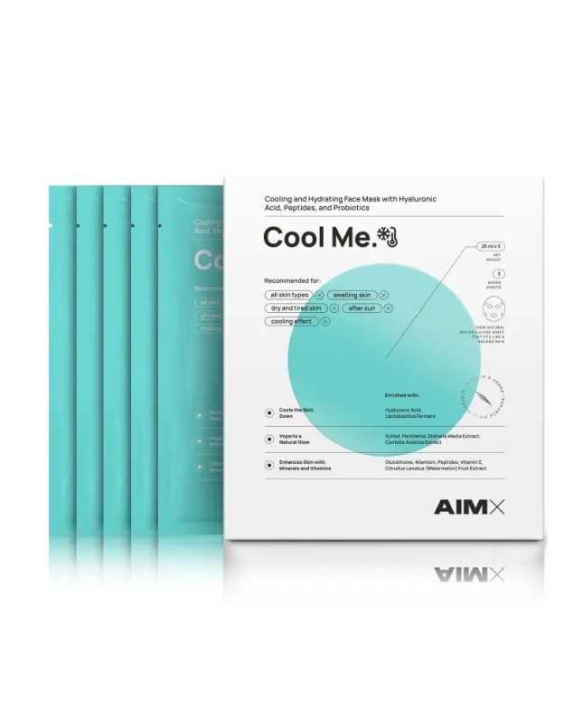 AIMX Cool Me drėkinanti lakštinė kaukė su vėsinančiu ir raminančiu poveikiu