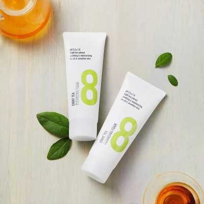 BOM Eight Tea Cleansing Foam - valomosios veido putos, 150ml