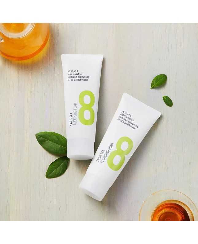 BOM Eight Tea Cleansing Foam - valomosios veido putos, 150ml