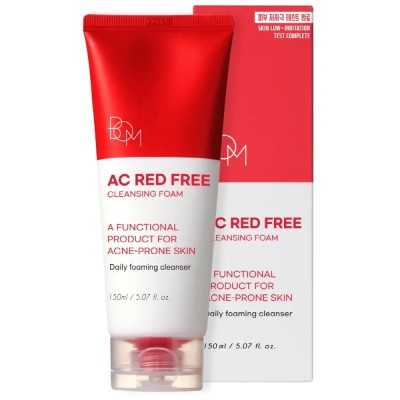 BOM Ac Red Free Cleansing Foam - valomosios veido putos, 150ml