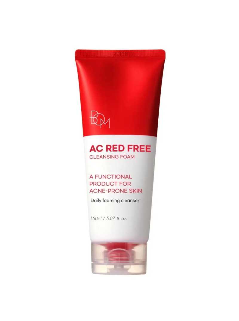 BOM Ac Red Free Cleansing Foam - valomosios veido putos, 150ml
