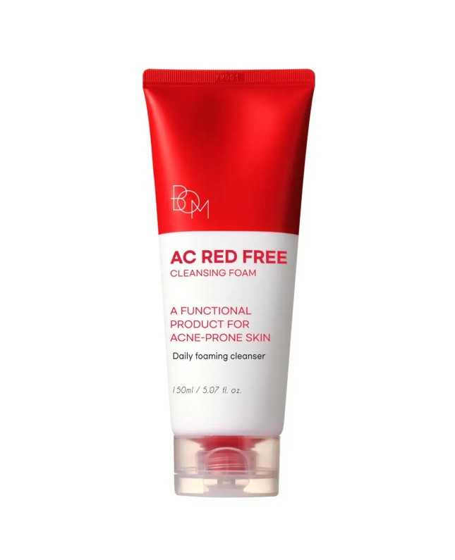 BOM Ac Red Free Cleansing Foam - valomosios veido putos, 150ml