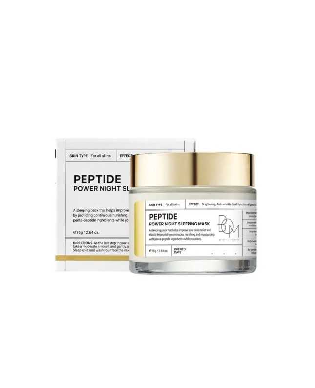 BOM Peptide Power night sleeping mask - naktinė veido kaukė, 75g