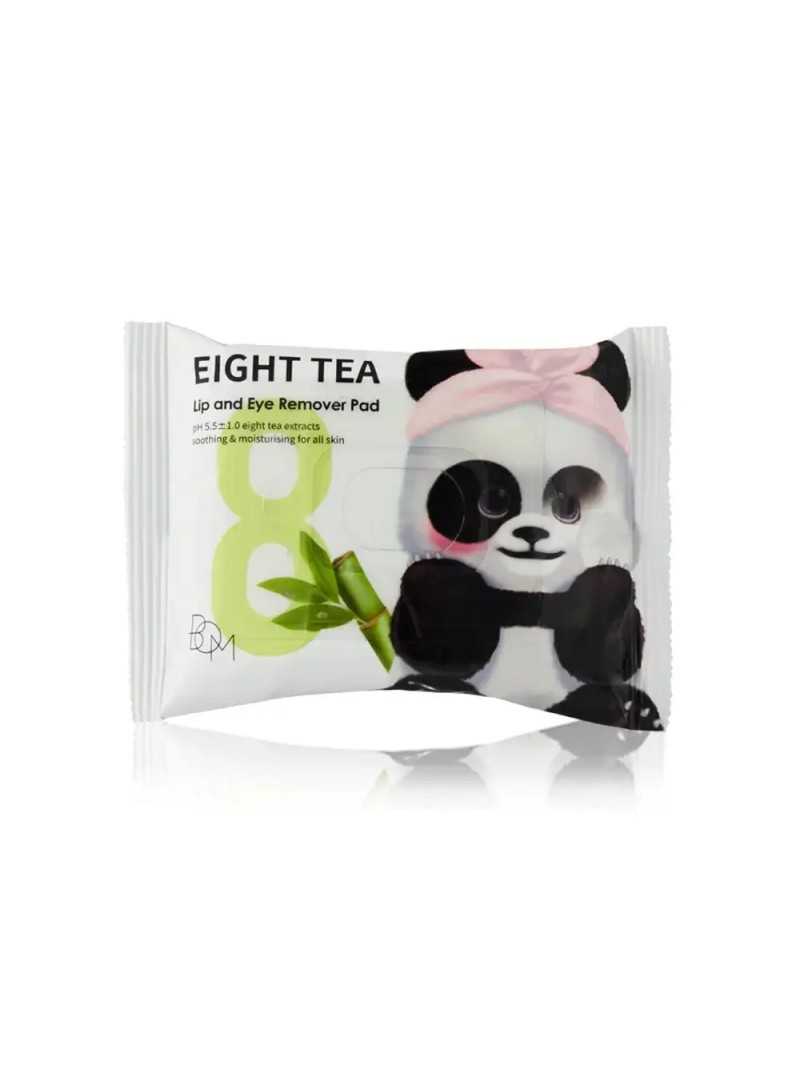 BOM Eight Tea Lip and Eye Remover Pad - valomieji diskeliai, 30vnt